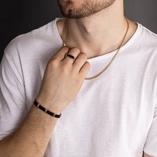 Браслет з каучуку з золотими вставками (арт. 326286) – зображення 5