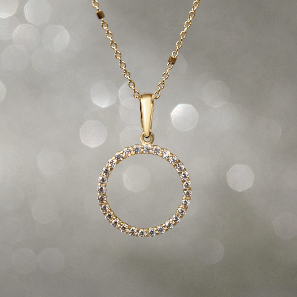 Золотая подвеска с фианитами (арт. 440504ж) – изображение 2