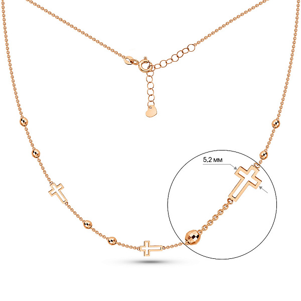 Золотое колье с крестиком (арт. 352569) – изображение 5