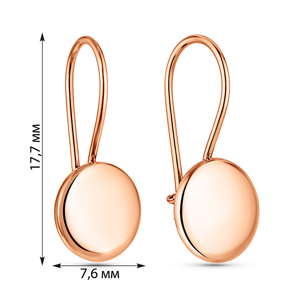 Сережки из красного золота (арт. 105733/1) – изображение 2