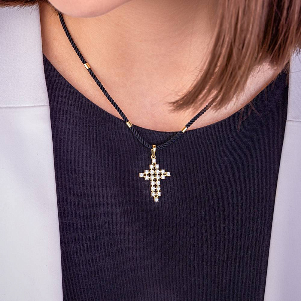 Шелковый шнурок с золотыми вставками (арт. 360144ж) – изображение 5