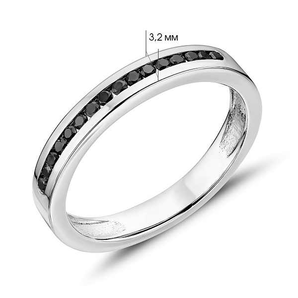 Золота каблучка  з чорними діамантами (арт. 1191502202ч) – зображення 2