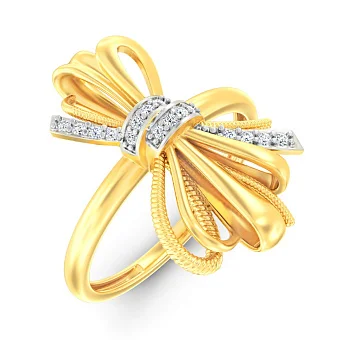 Каблучка Francelli з жовтого золота з діамантами (арт. К141359010ж)