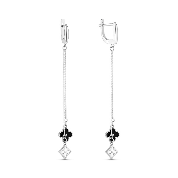 Длинные серебряные серьги (арт. 7502/10400ебч) – изображение 1