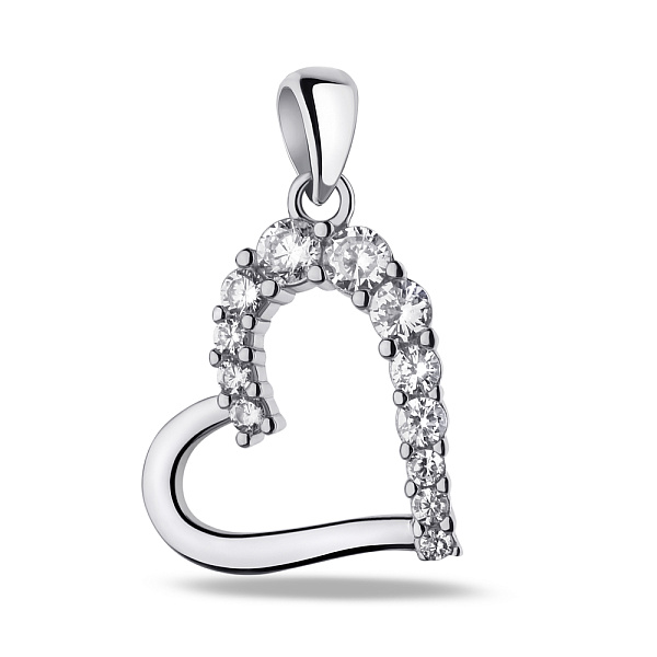 Кулон из серебра Сердце с фианитами (арт. 7503/4021) – изображение 1