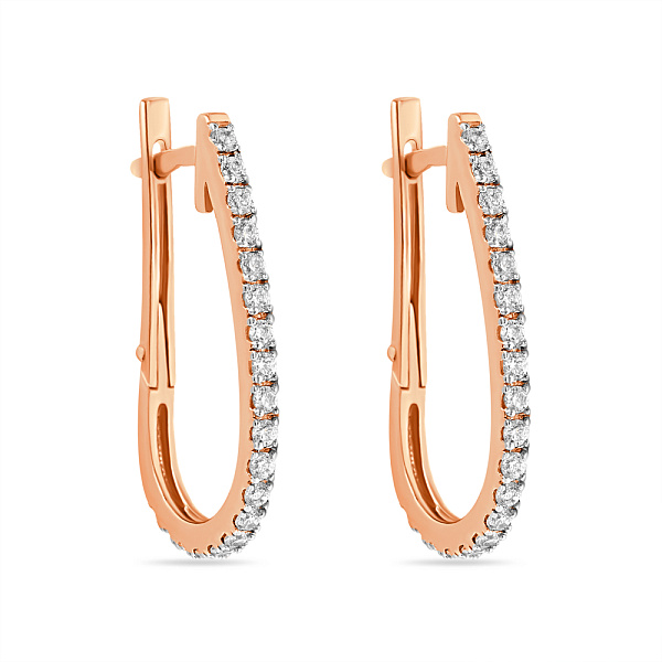 Сережки з червоного золота з доріжками з фіанітів (арт. 110101) – зображення 1