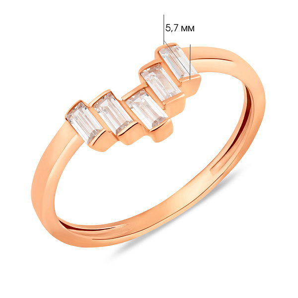 Золотое кольцо с фианитами (арт. 155587) – изображение 4