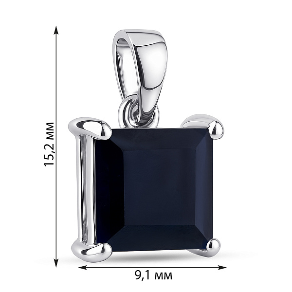 Срібний підвіс з сапфіром (арт. 7503/2194231Спс) – зображення 2