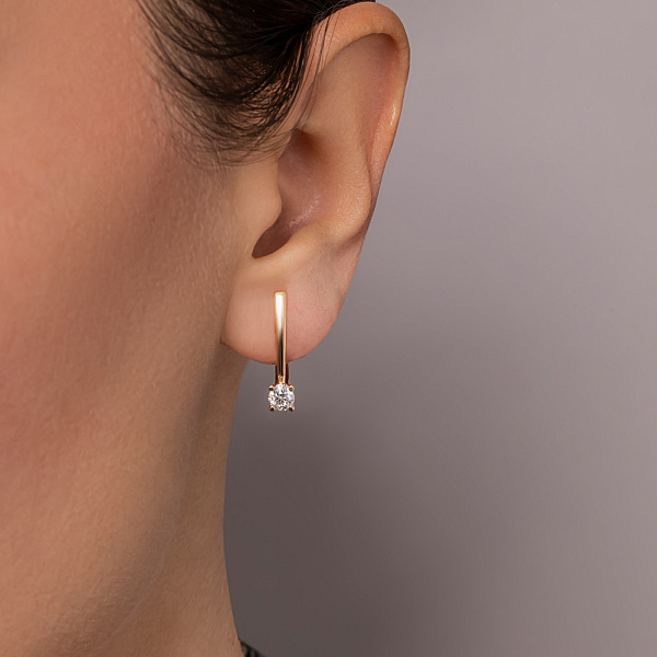 Серьги из красного золота с бриллиантами (арт. С011318040) – изображение 2