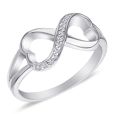 Серебряное кольцо «Бесконечность» с фианитами (арт. 7501/3941)