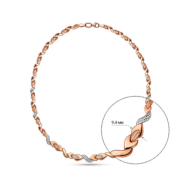 Кольє з червоного золота з родіюванням (арт. 370072р) – зображення 2