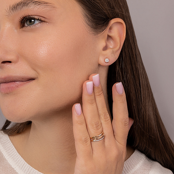 Кольцо из красного золота с бриллиантами (арт. К011297010) – изображение 3