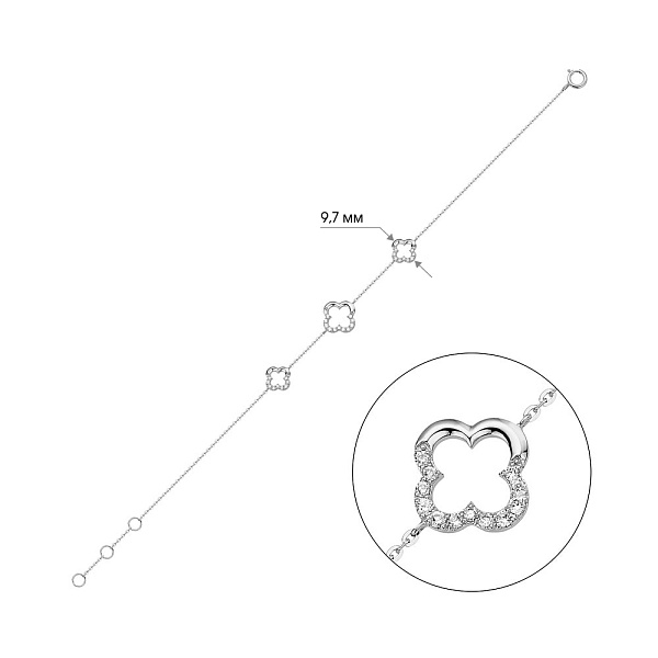 Золотий браслет з діамантами (арт. Б341630020б) – зображення 5