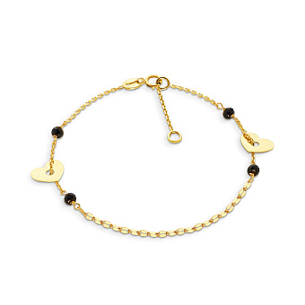 Золотой женский браслет с ониксом (арт. 323385жо)