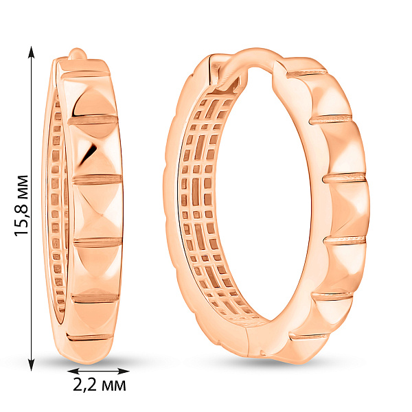 Золотые серьги-кольца без камней (арт. 1091307/20) – изображение 3