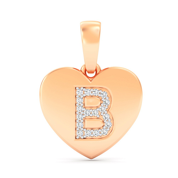 Золотая подвеска Буква В с фианитами (арт. 440981) – изображение 1