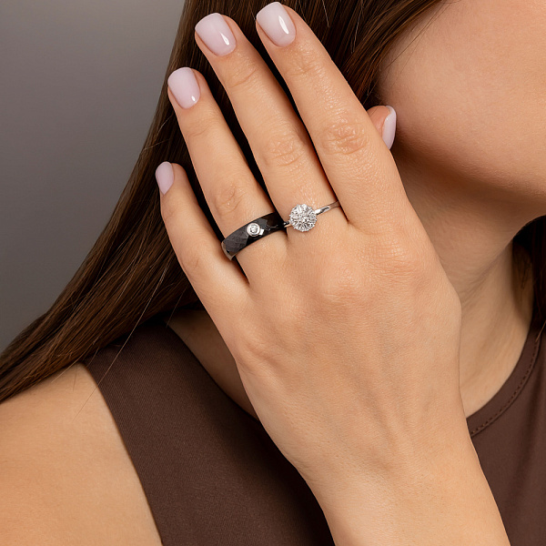 Золота каблучка з діамантами (арт. К011555030б) – зображення 5