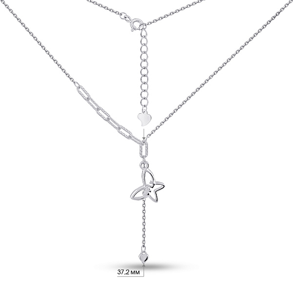 Серебряное колье Бабочка без камней (арт. 7507/2227) – изображение 3