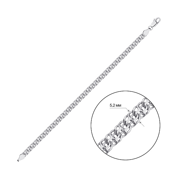 Браслет из серебра плетения Бисмарк двойной (арт. 03120415п) – изображение 2