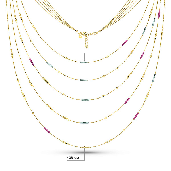 Золотое многослойное колье Francelli (арт. 352580жмлнг) – изображение 3