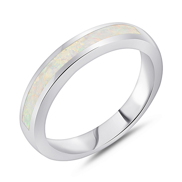 Серебряное кольцо с белым опалом (арт. 7501/8166Поб) – изображение 1