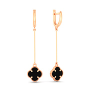 Золоті сережки з оніксом (арт. 110716/10о)