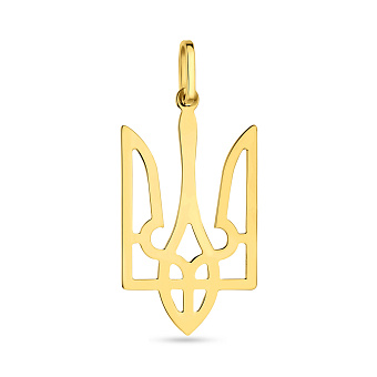 Фото Подвес из желтого золота Герб Украины-Трезубец (арт. 424642ж)