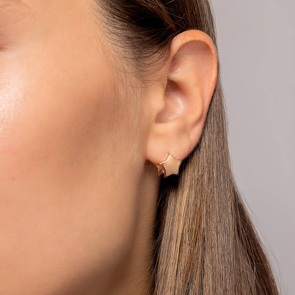 Золотые серьги без камней (арт. 1101032) – изображение 2