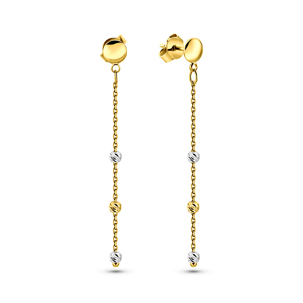 Серьги из желтого и белого золота (арт. 1091164жб) – изображение 1