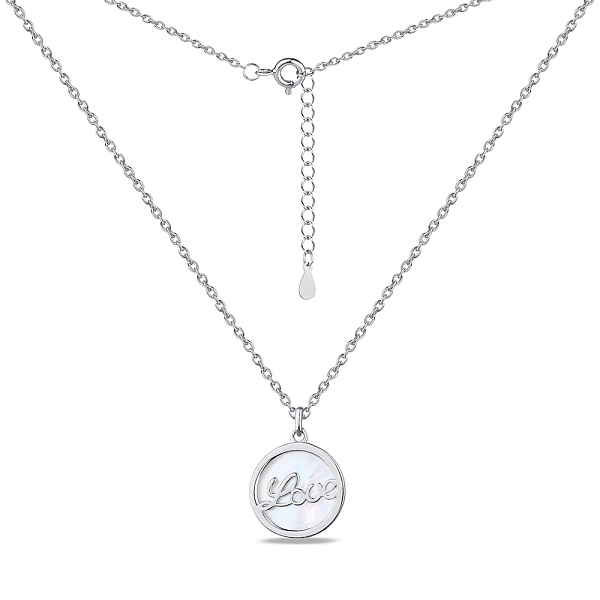 Колье из серебра Love с перламутром (арт. 7507/1868п) – изображение 2