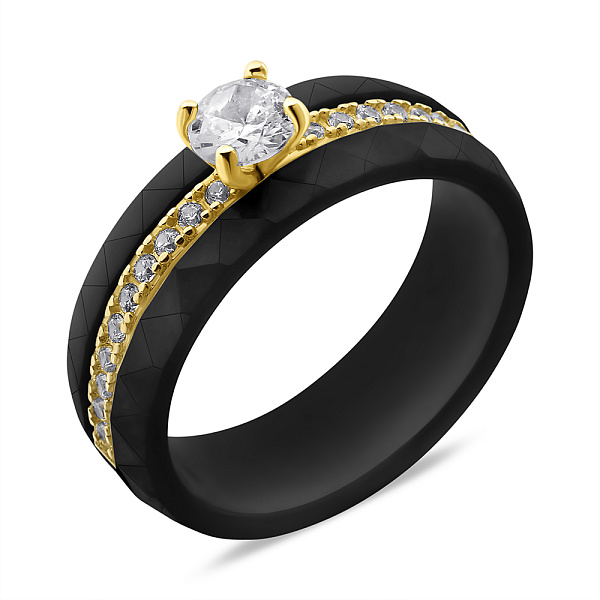 Серебряное кольцо с керамикой и с фианитами (арт. 7501/6945жкмч) – изображение 1