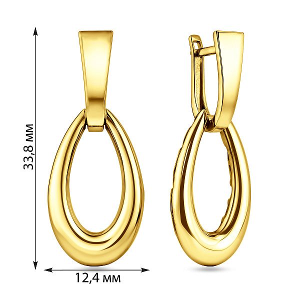 Серьги из желтого золота с подвесками (арт. 111346ж) – изображение 4