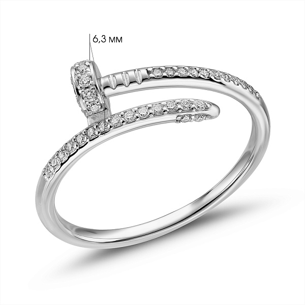 Золотое кольцо Гвоздь с бриллиантами (арт. К011537020б) – изображение 2