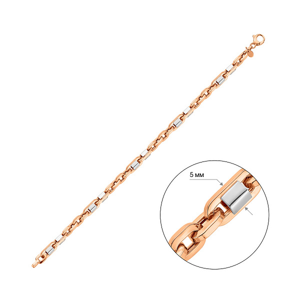 Золотий браслет з родіюванням (арт. 326484р) – зображення 7