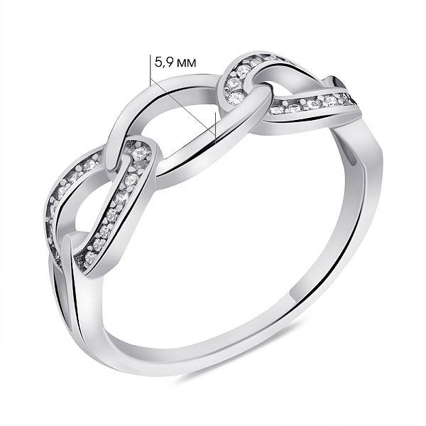Серебряное кольцо с фианитами (арт. 7501/6415) – изображение 2