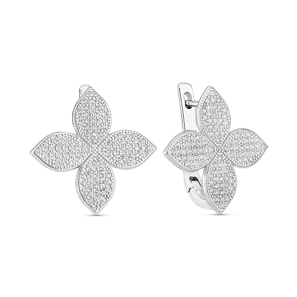 Срібні сережки з фіанітами (арт. 7502/10556) – изображение 1