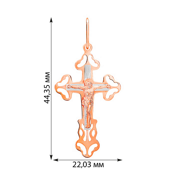 Золотой нательный крестик с распятием (арт. 520901) – изображение 2