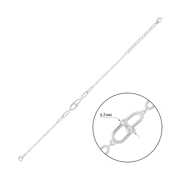 Серебряный браслет без камней (арт. 7509/550299) – изображение 2