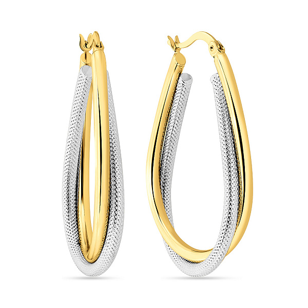 Серьги из желтого и белого золота (арт. 108501/40жб) – изображение 1