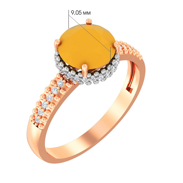 Золота каблучка з оніксом і фіанітами (арт. 141100ол) – зображення 2