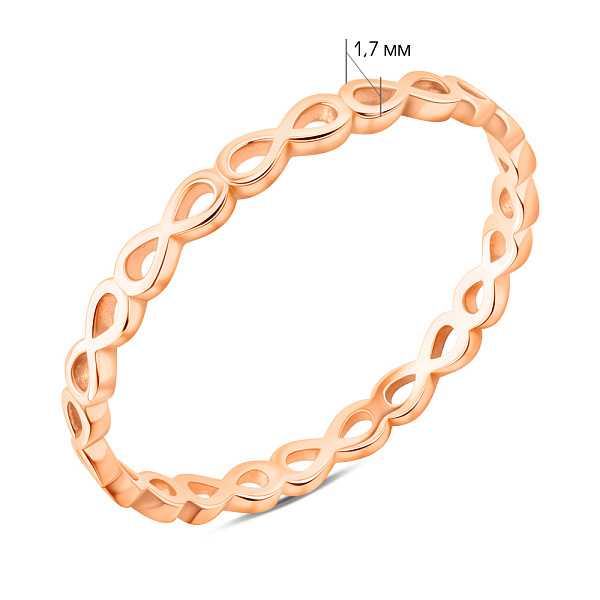 Каблучка з червоного золота Нескінченність (арт. 140884) – зображення 6