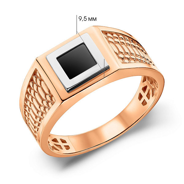 Золотая печатка с ониксом (арт. 180536кбо) – изображение 2