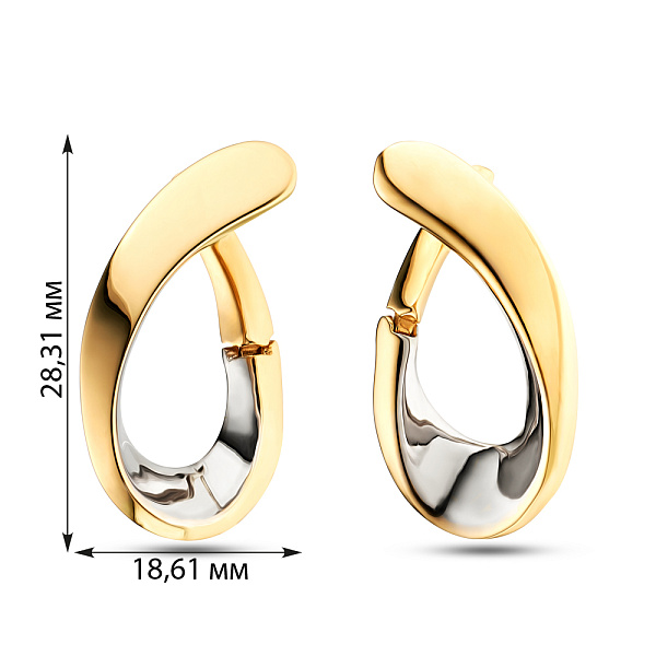 Золотые серьги без камней (арт. 110391ж) – изображение 3