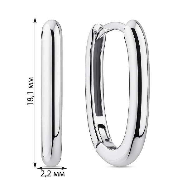 Серьги-кольца из серебра без камней (арт. 7502/4898/20) – изображение 2