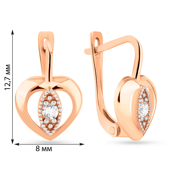 Детские золотые серьги с фианитами (арт. 109277) – изображение 2