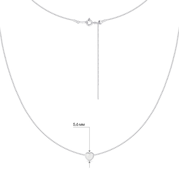 Тонке срібне кольє Серце (арт. 7507/2365п) – зображення 3