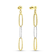 Сережки-пусети Francelli з жовтого та білого золота (арт. 109917жб)