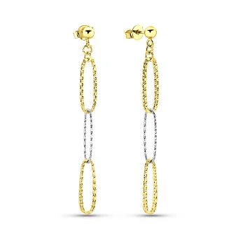 Сережки-пусети Francelli з жовтого та білого золота (арт. 109917жб)