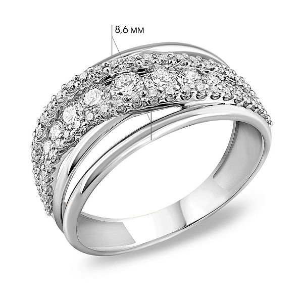 Кольцо из белого золота с бриллиантами (арт. К011601050б) – изображение 4