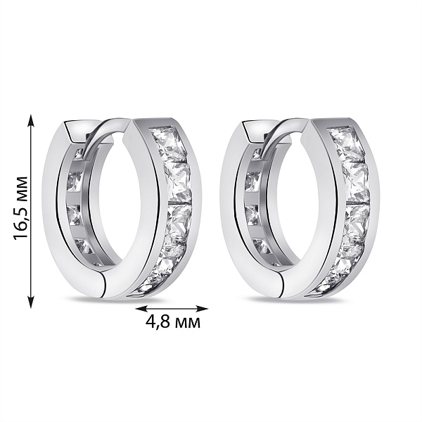 Серебряные серьги с дорожкой из фианитов (арт. 7502/9320/20) – изображение 2